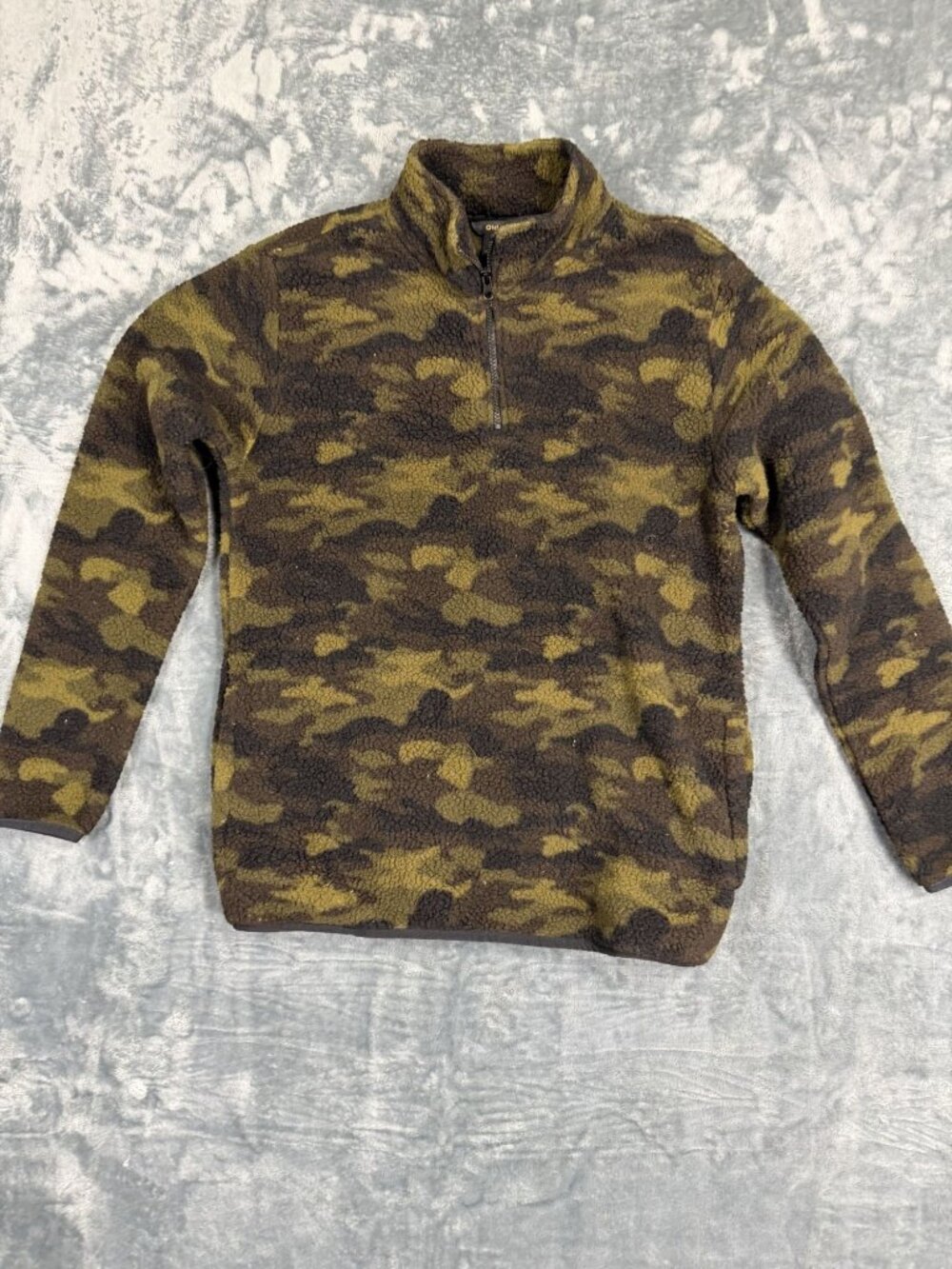 Old River Camo  Quarter-Zip Pullover Medium Fleece Cozy Men’s Jacket